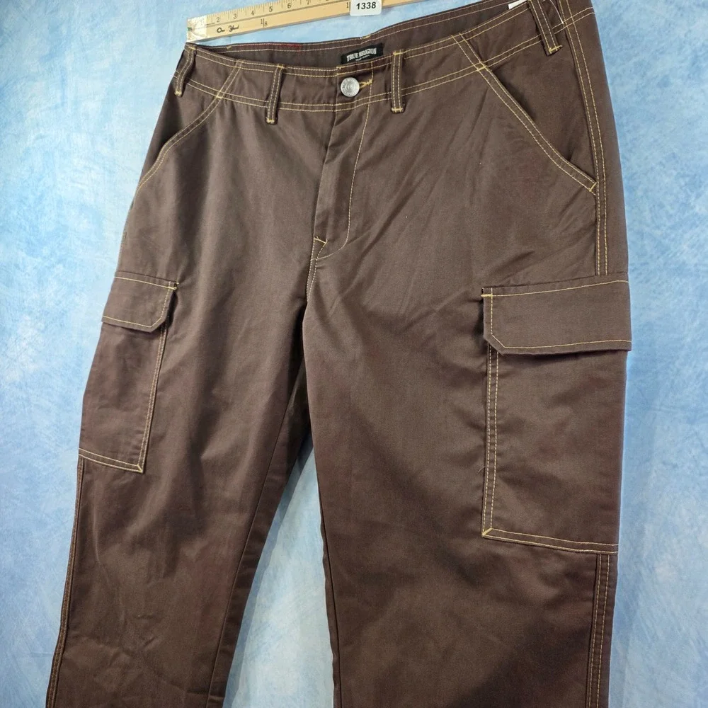 True Religion Mens‎ Bracken Cargo SN Pant EMB Brown Horseshoe Size 36 NWT